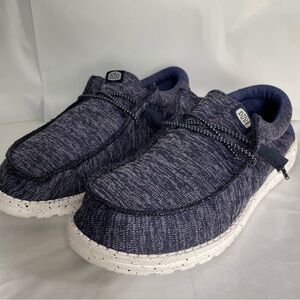 Hey Dude Men’s Wally Sport Knit Blue Casual Shoes Slip On Heydudes Size 8